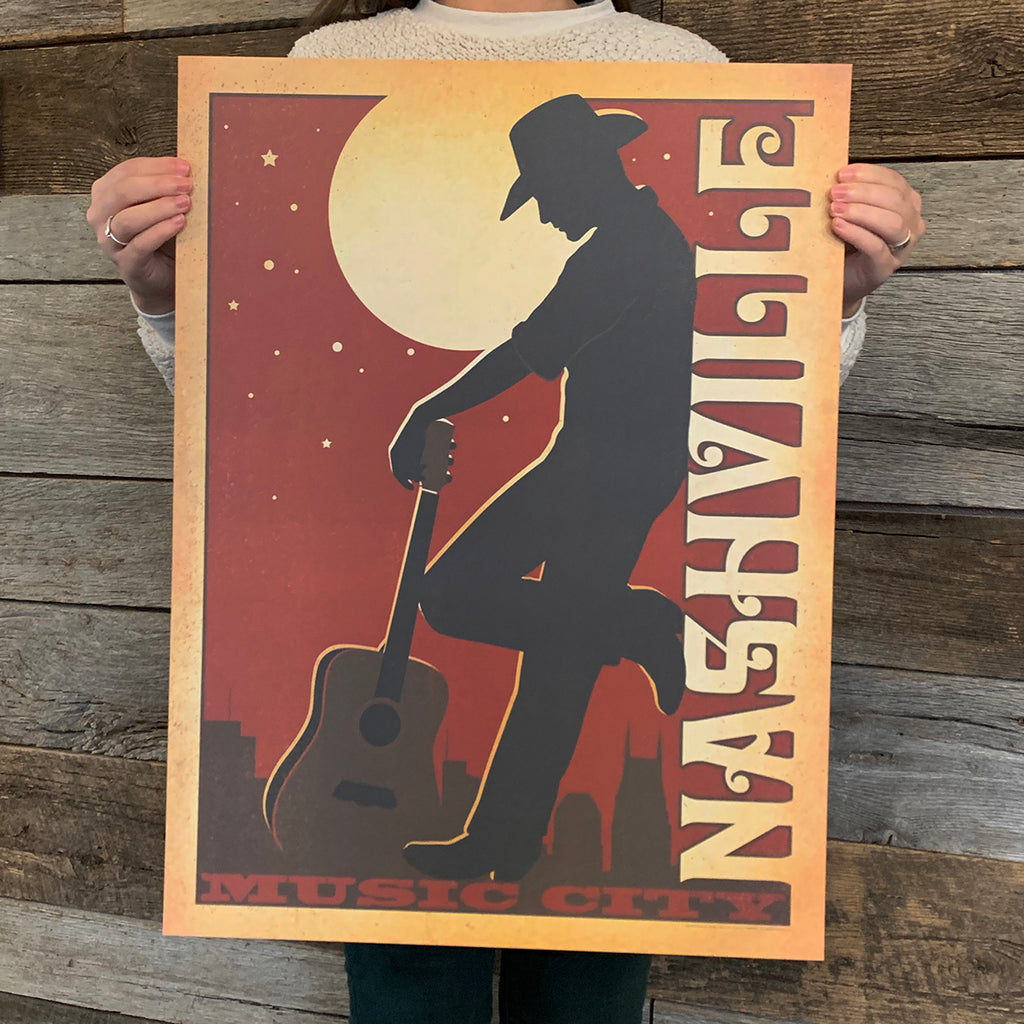 Bargain Bin Print: Spirit of Nashville-Leaning Cowboy (60% OFF!)