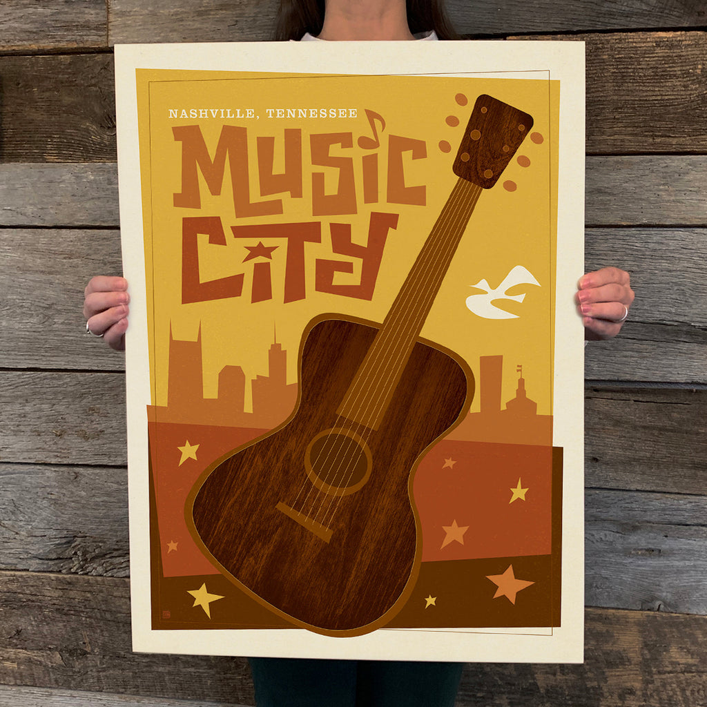 Bargain Bin Print: Spirit of Nashville-Mod Guitar (Blow-Out: 70% OFF!)