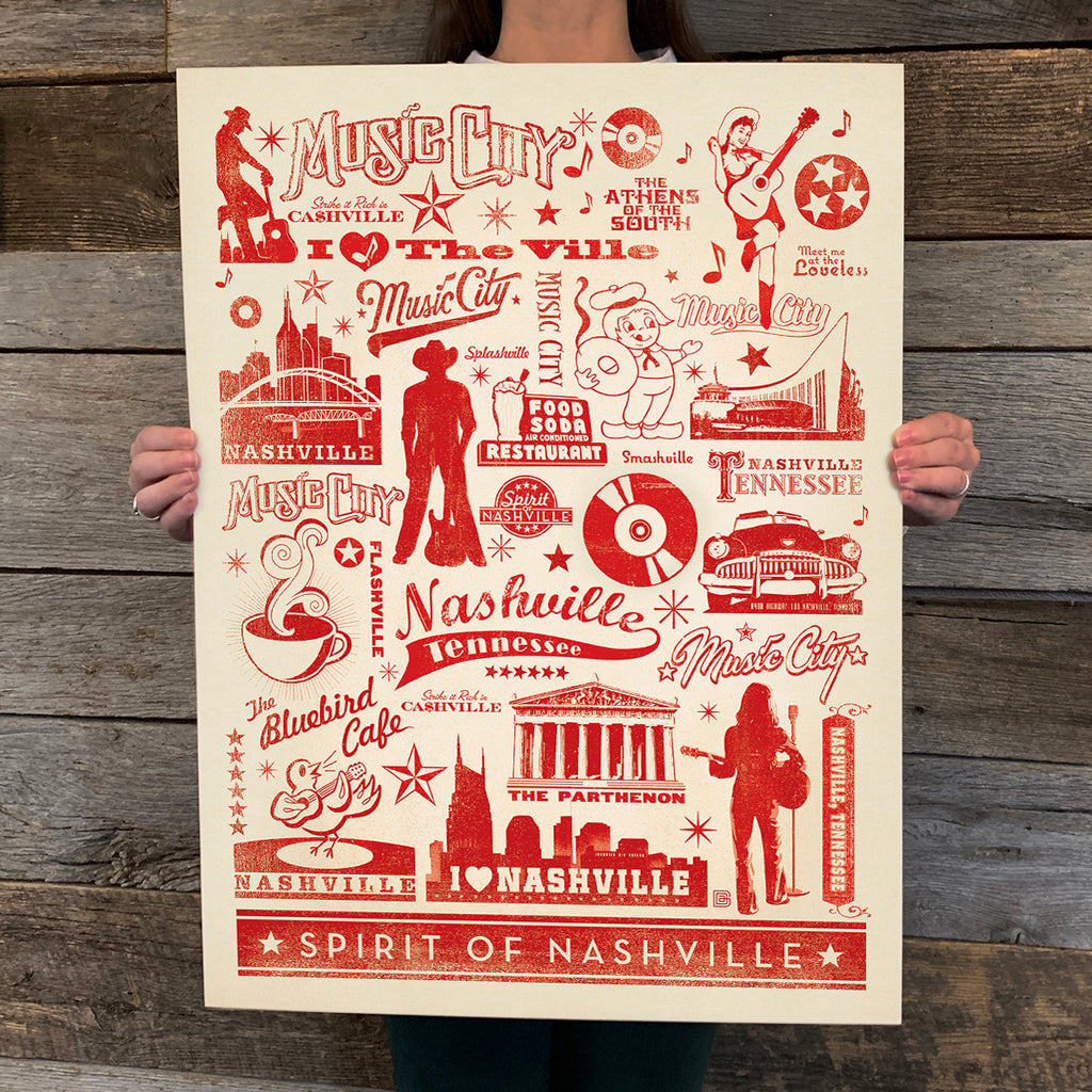 Bargain Bin Print: Spirit of Nashville-Red Pattern Print (On SALE!)