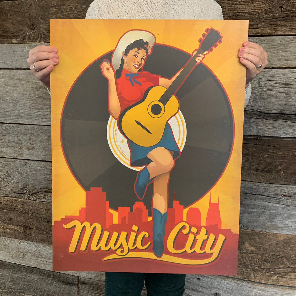 Bargain Bin Print: Spirit of Nashville-PinUp Girl (Blow-Out: 70% OFF!)