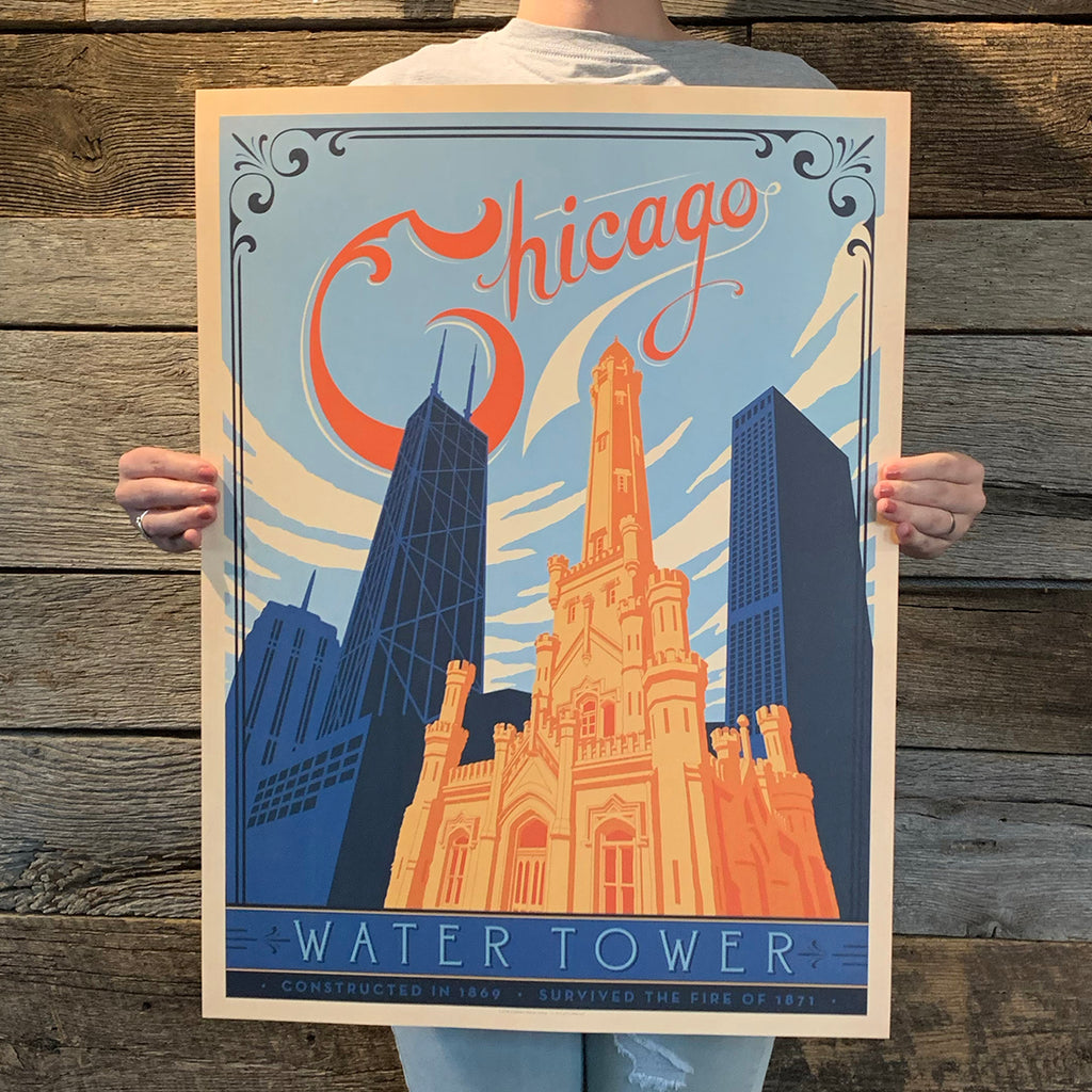 Bargain Bin Print: Chicago Vintage Water Tower (60% OFF!)