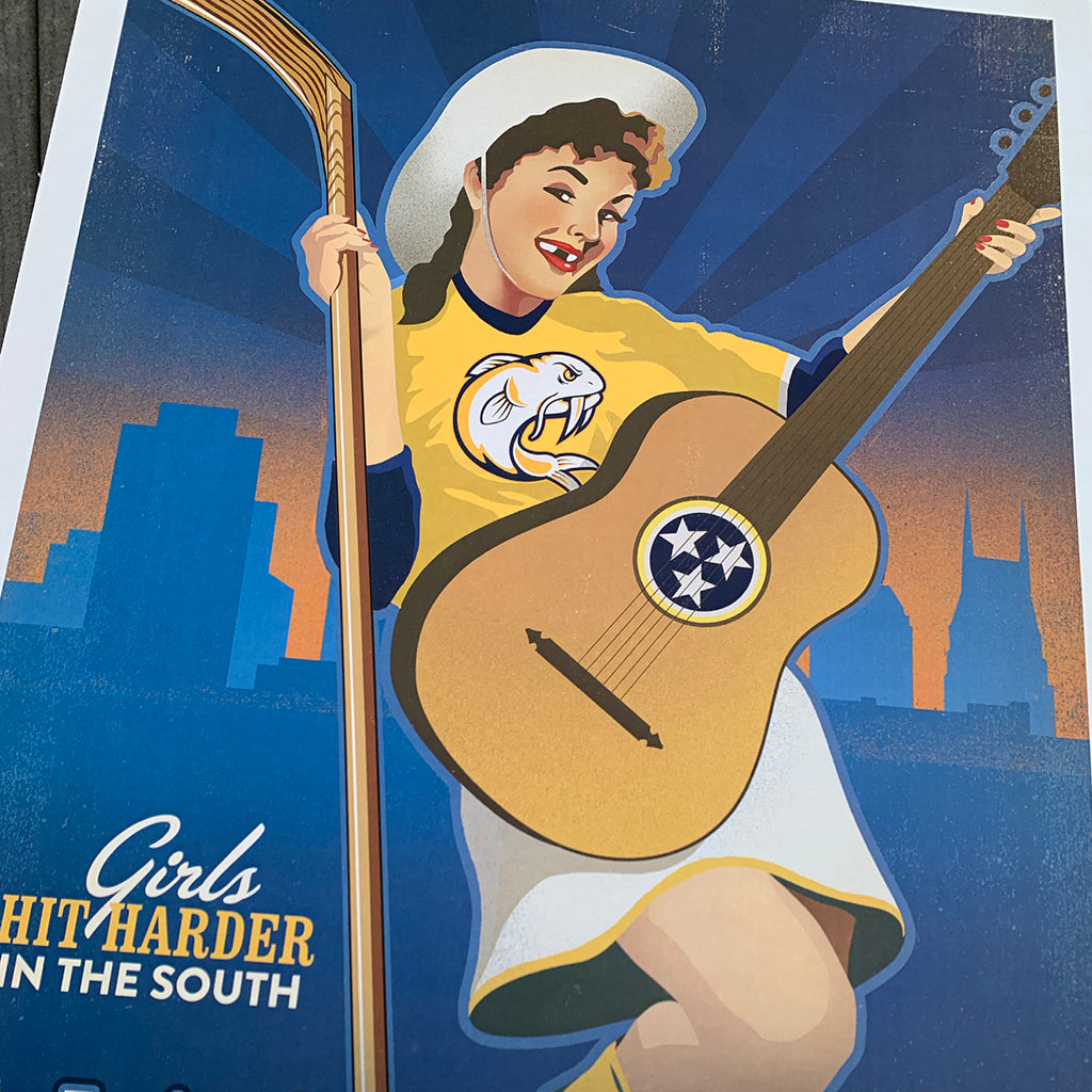 Bargain Bin Print: Spirit of Nashville-Hockey, Southern Girl (On SALE!)
