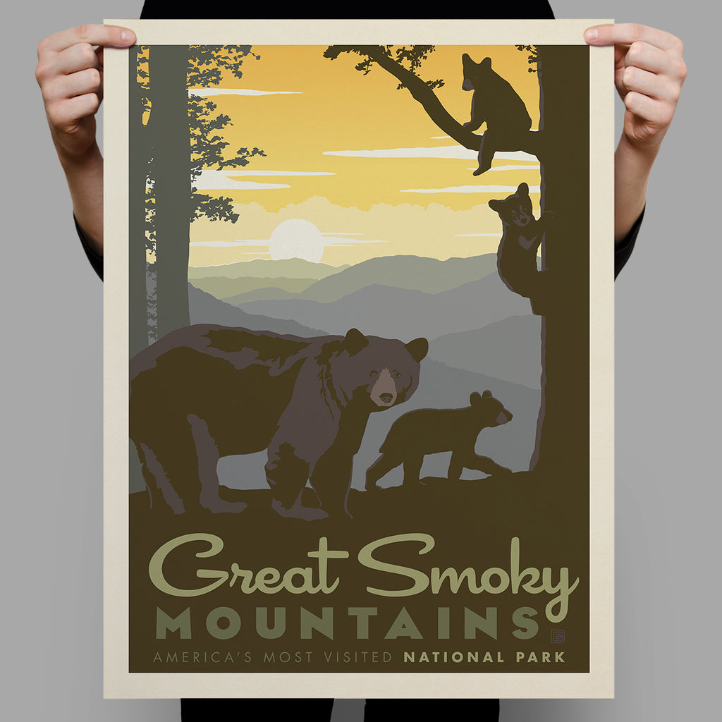 National Parks: Great Smoky Mountains-Mama Bear & Cubs (Best Seller)
