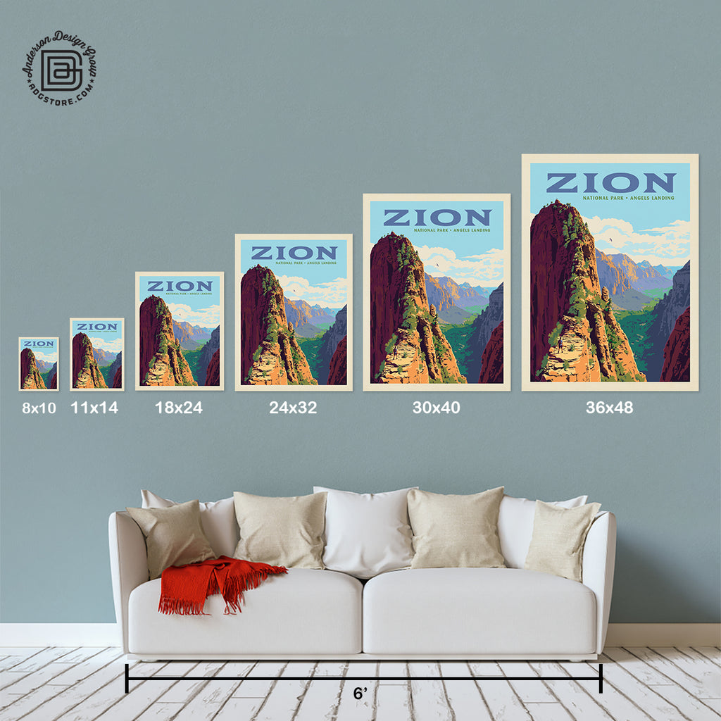 National Parks: Zion-Ascent to Angels Landing Print (Best Seller)