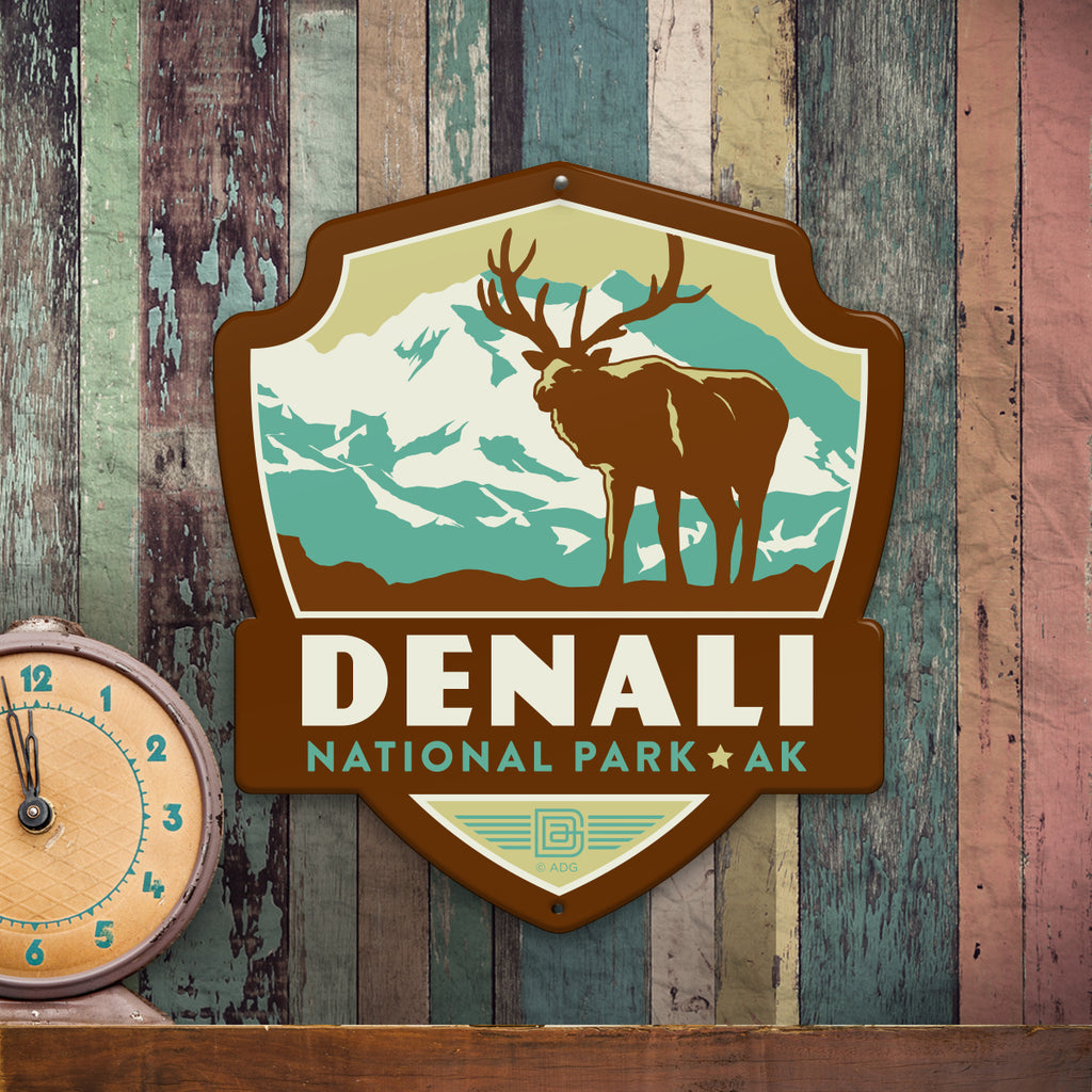 Metal Emblem Sign: NP Denali National Park