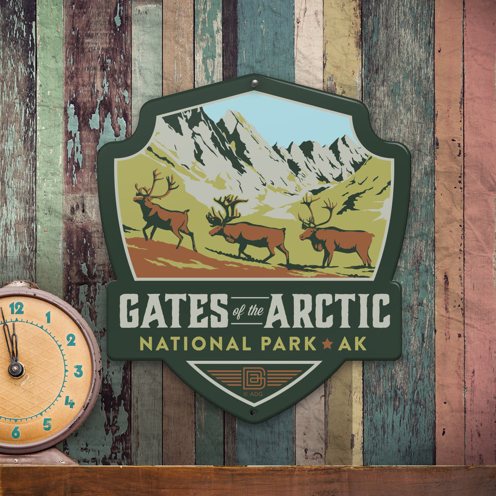 Metal Emblem Sign: NP Gates of the Arctic National Park