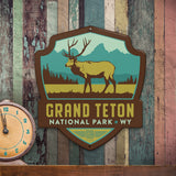 Metal Emblem Sign: NP Grand Teton National Park