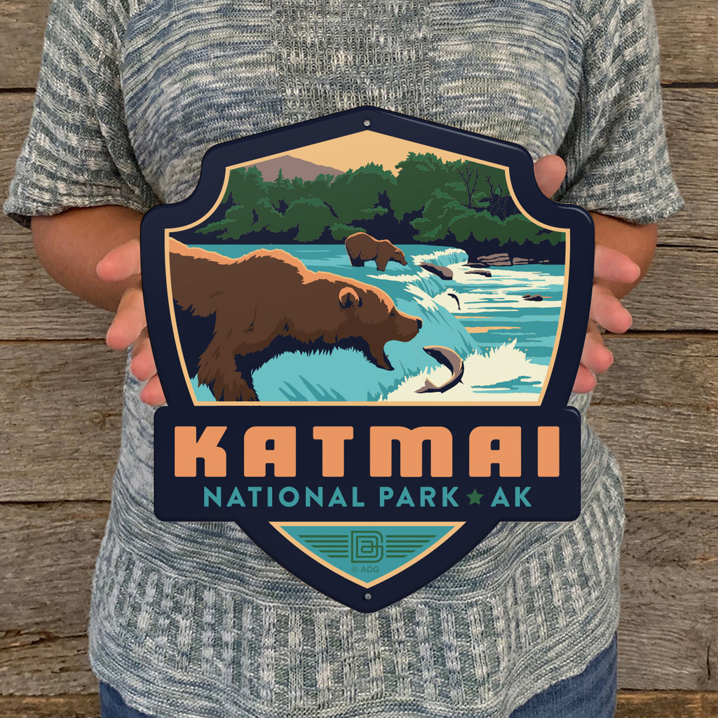 Metal Emblem Sign: NP Katmai National Park
