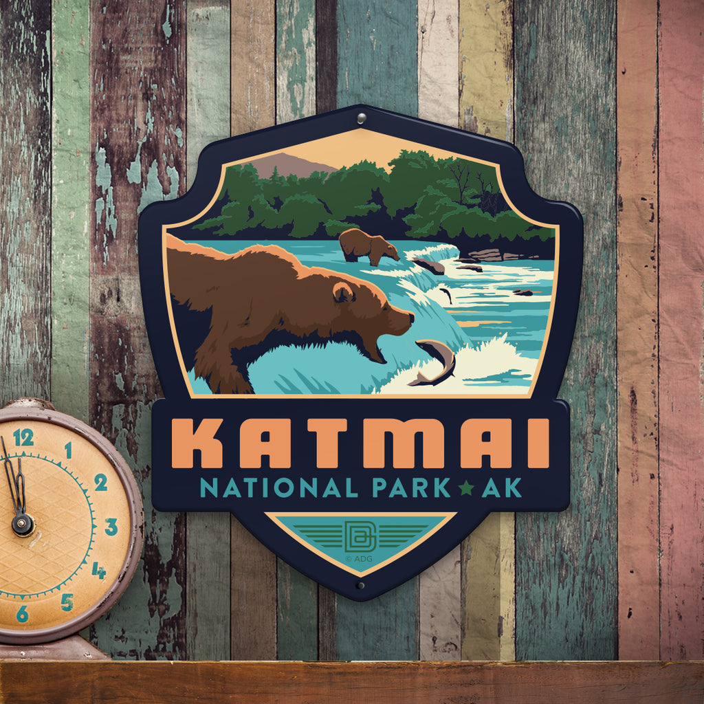 Metal Emblem Sign: NP Katmai National Park