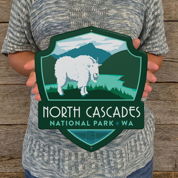 Metal Emblem Sign: NP North Cascades National Park