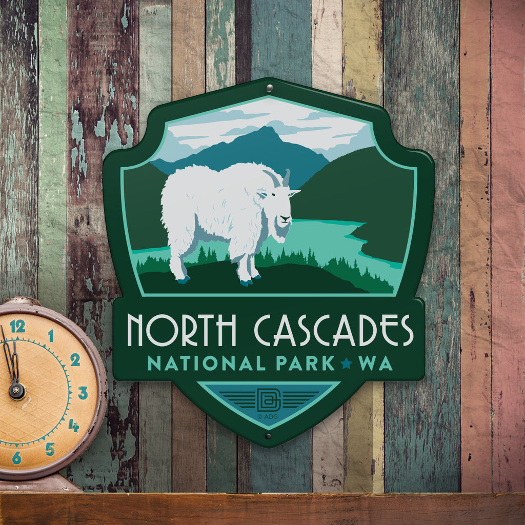 Metal Emblem Sign: NP North Cascades National Park