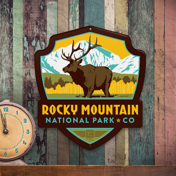 Metal Emblem Sign: NP Rocky Mountain National Park