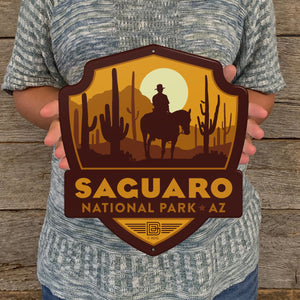 Metal Emblem Sign: NP Saguaro National Park