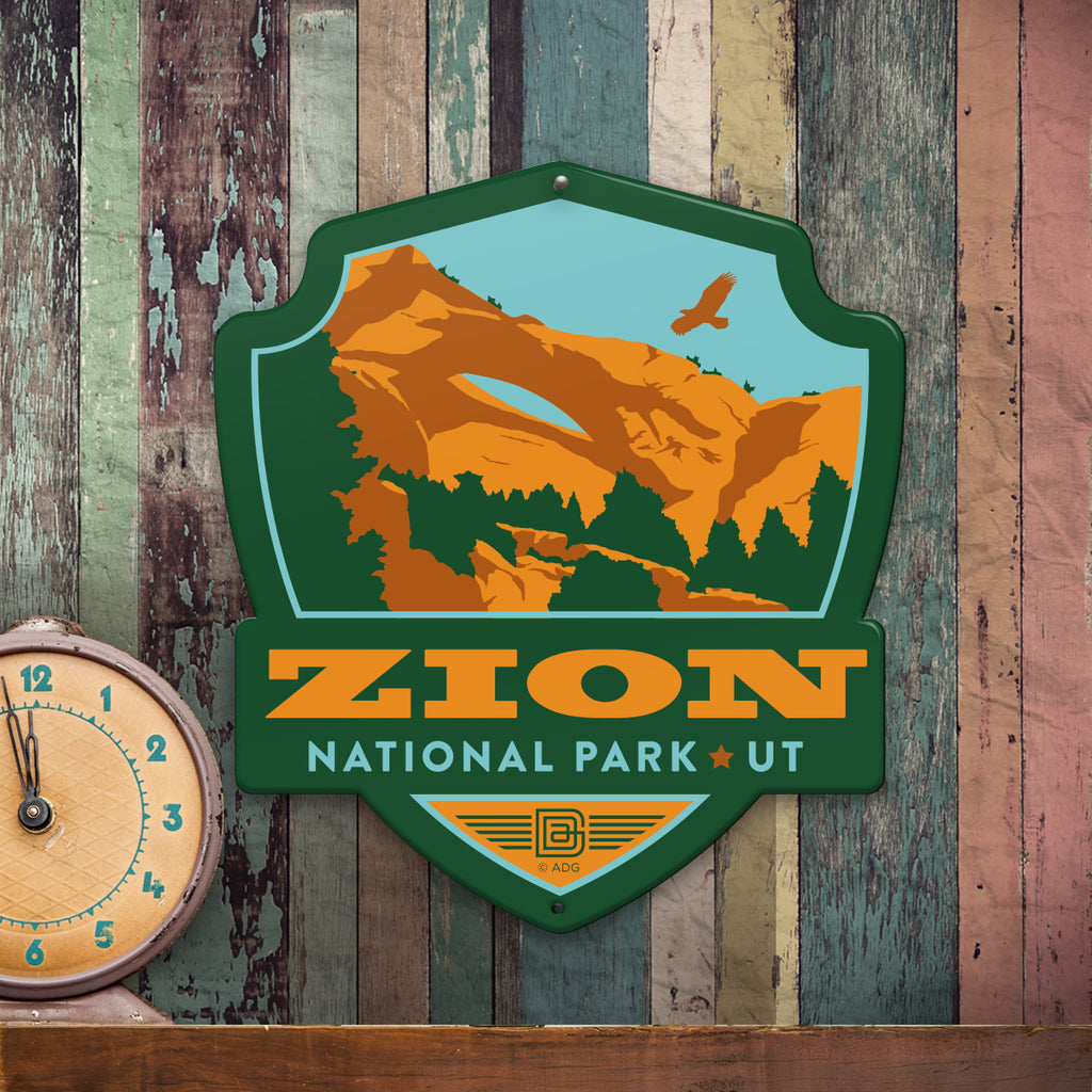 Metal Emblem Sign: NP Zion National Park