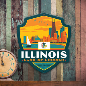 Metal Emblem Sign: SP Illinois