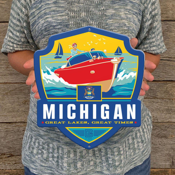 Metal Emblem Sign: SP Michigan