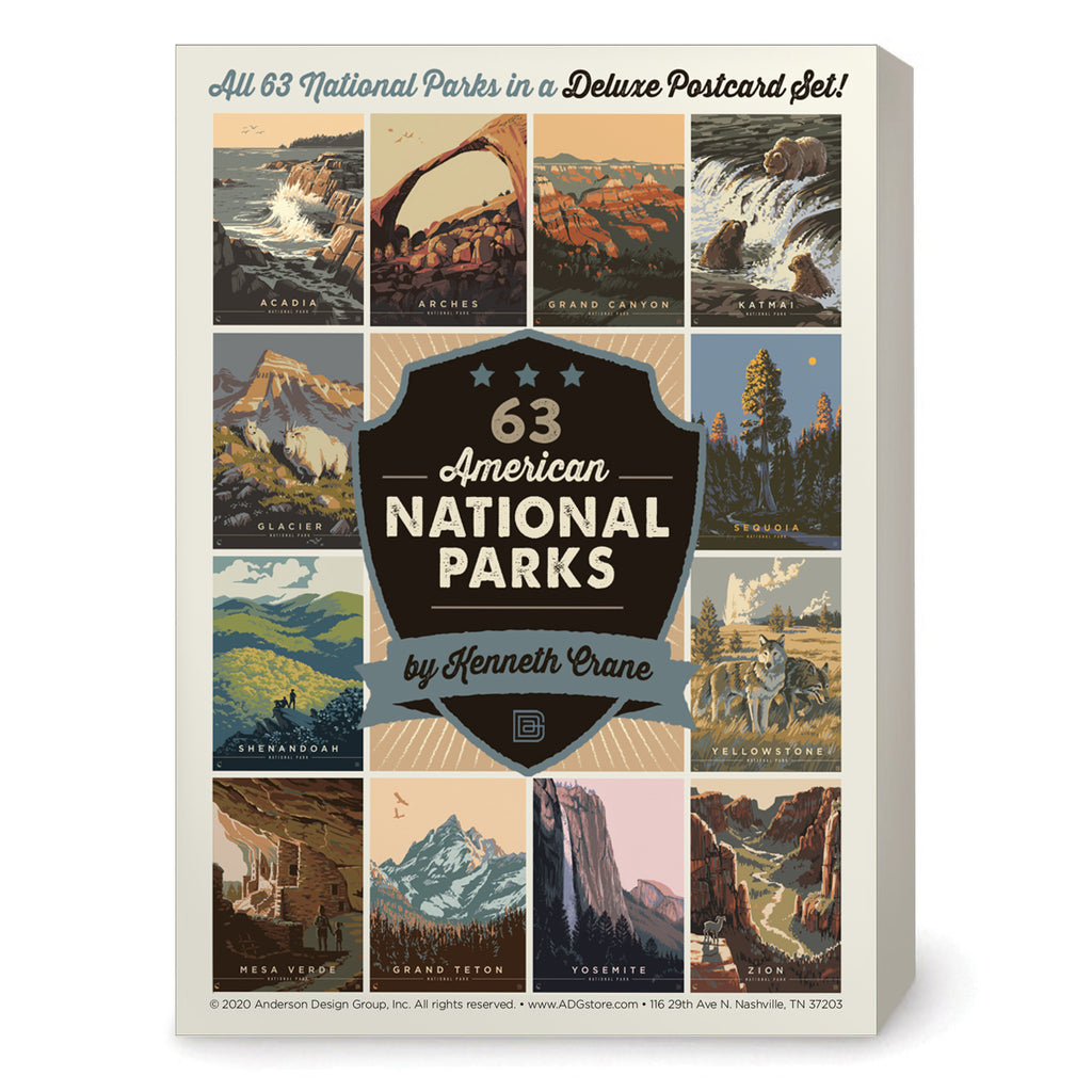 POSTCARDS: National Parks 63-piece Set by Kenneth Crane - Anderson Design  Group