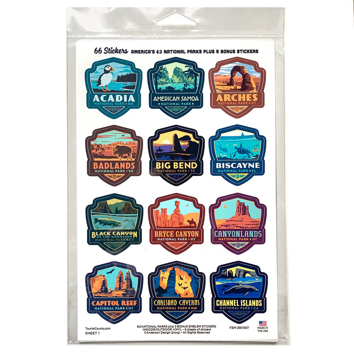 Anderson Design MINI EMBLEM National Parks Sticker Set