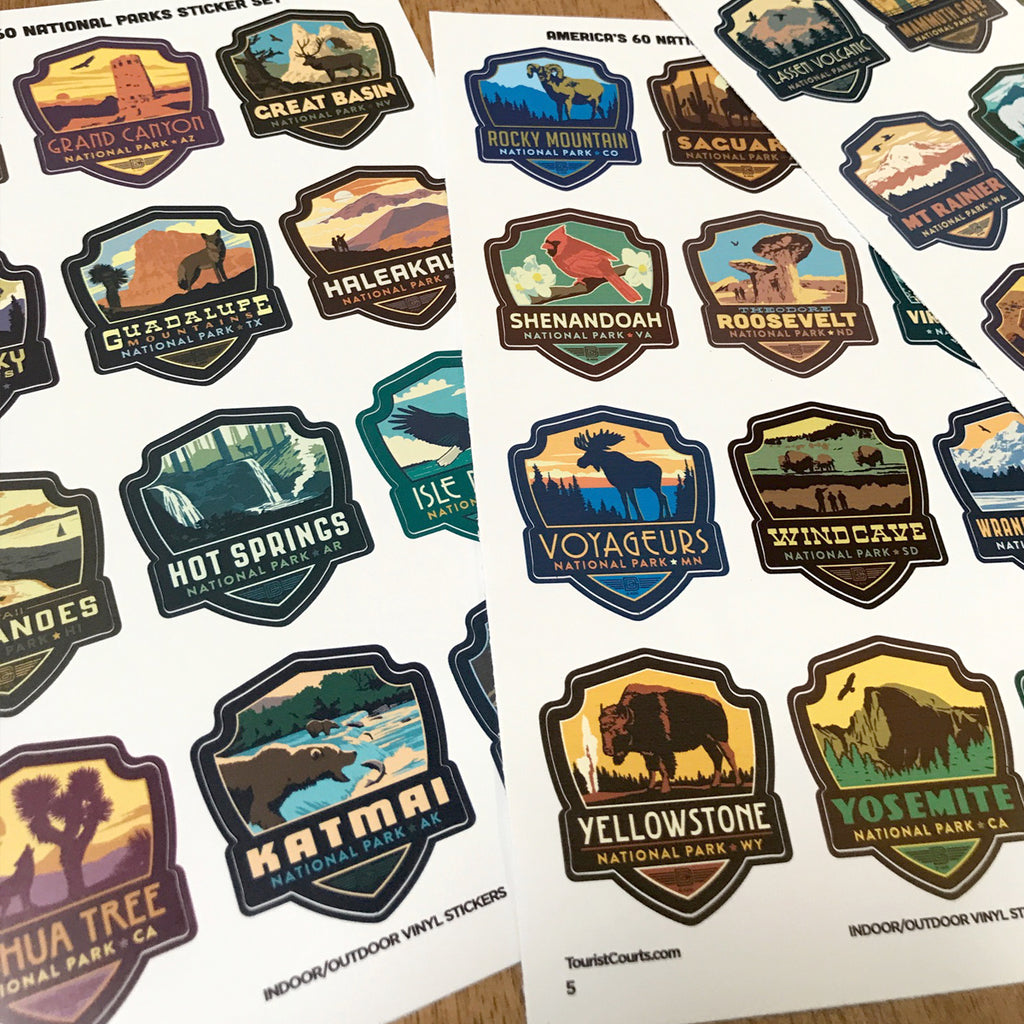 National Park Ranger Sticker Anderson Design MINI EMBLEM National Parks Sticker Set | 63 Parks