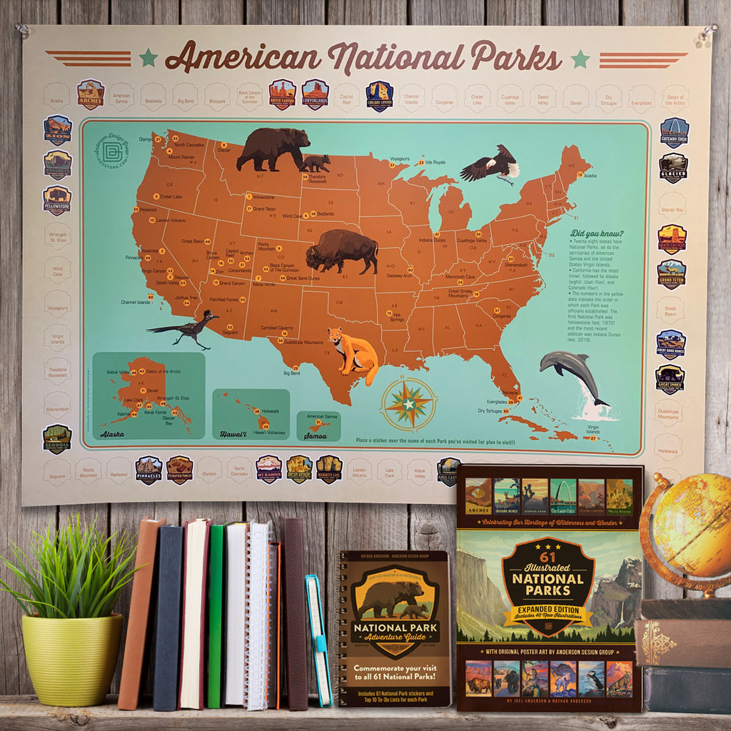 Anderson Design National Parks Sticker Map
