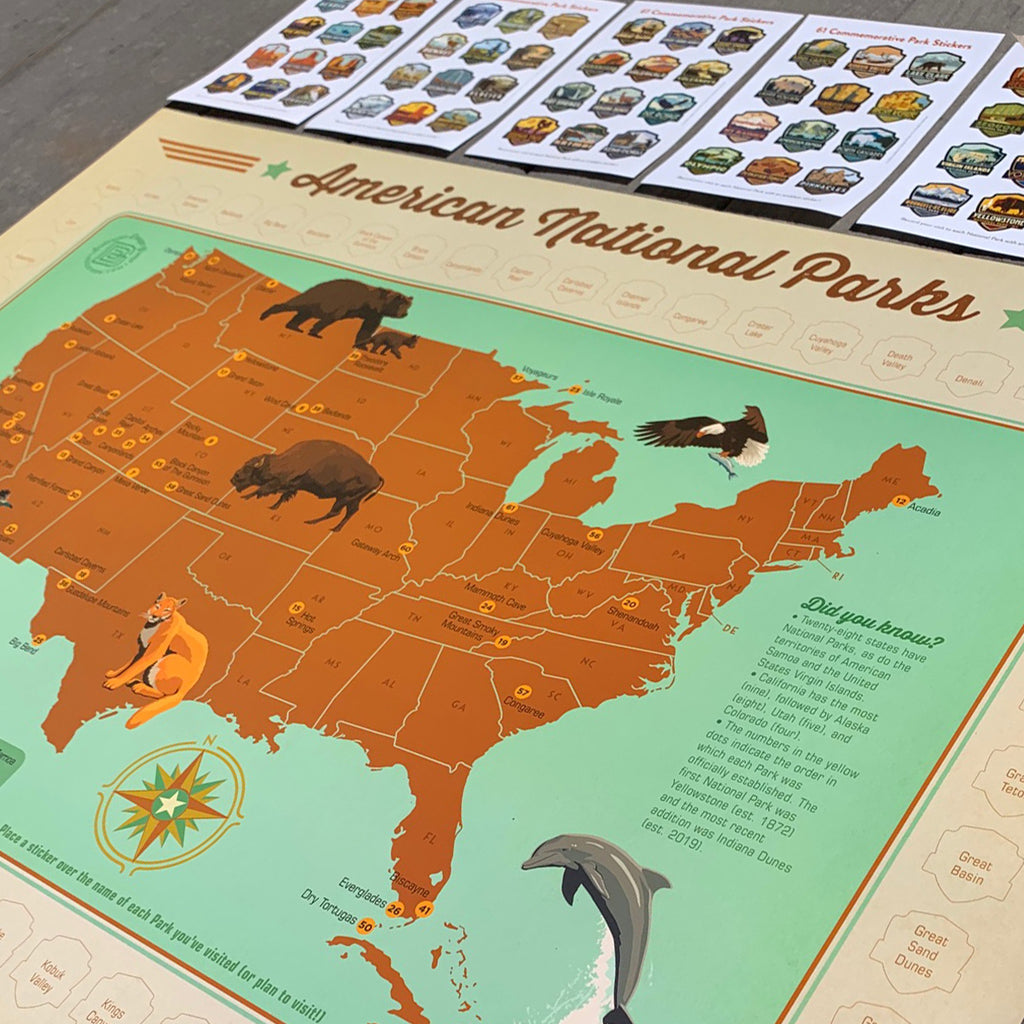 ADG National Parks Sticker Map