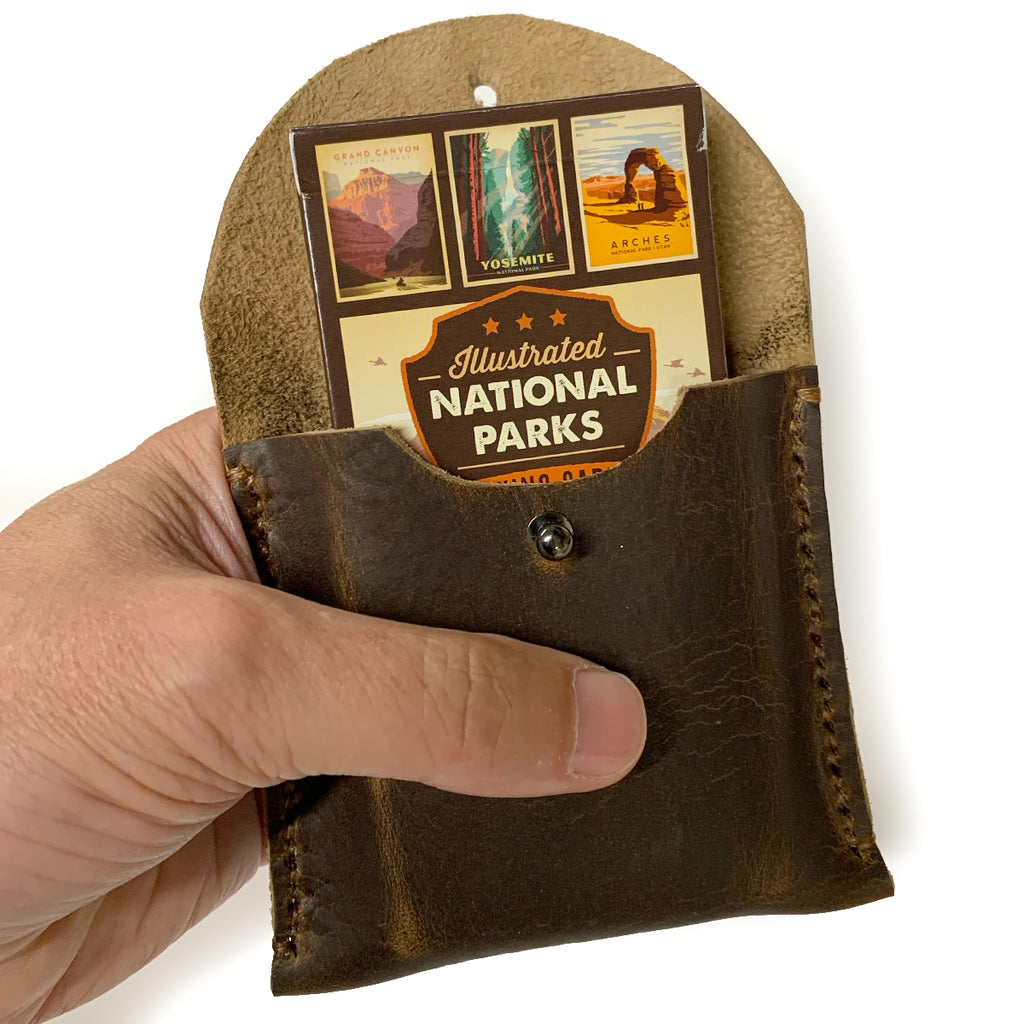 Deluxe Leather Cover with National Park Playing Cards Inside